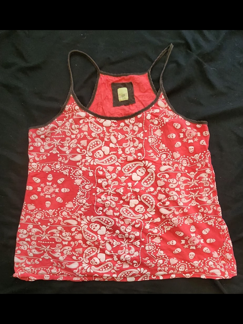 Red Bandana-Print Spaghetti Strap Camisole